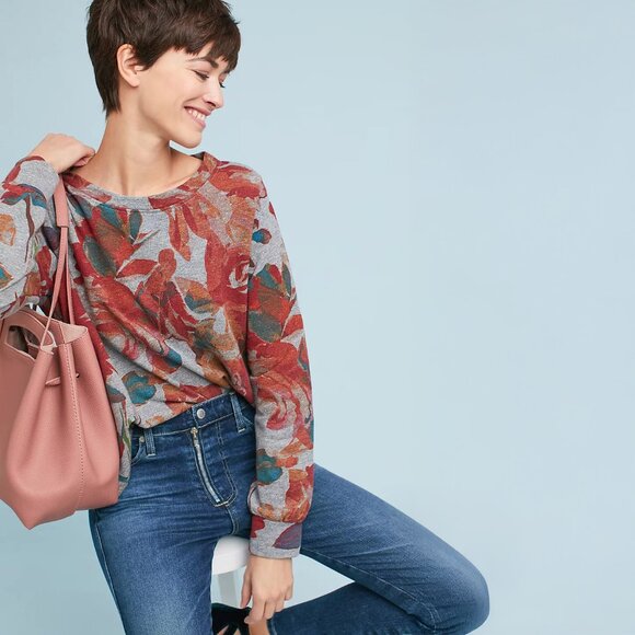 Anthropologie T.La  Print Sweatshirt - sz Small - Picture 1 of 3